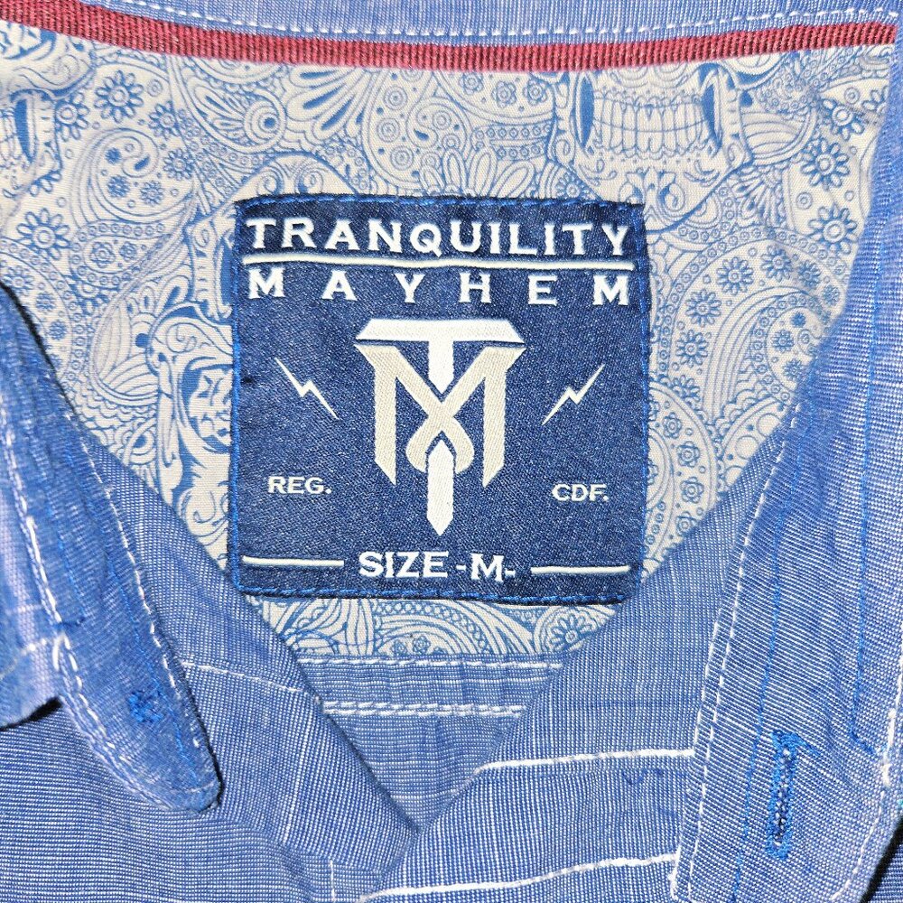 Tranquility Mayhem Men's Med Long Sleeve Button Down Shirt